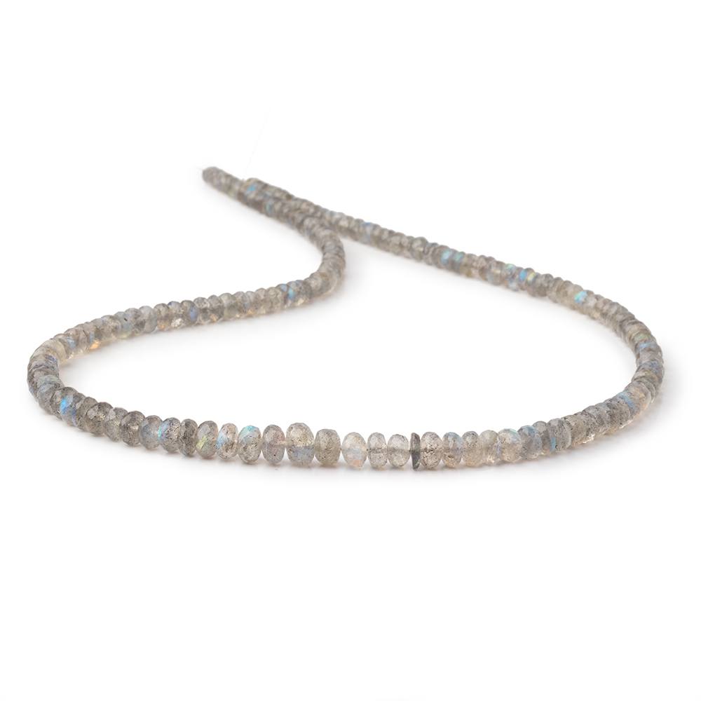 4 - 6.5mm Labradorite Faceted Rondelle Beads 18 inch 135 pieces AA - Beadsofcambay.com