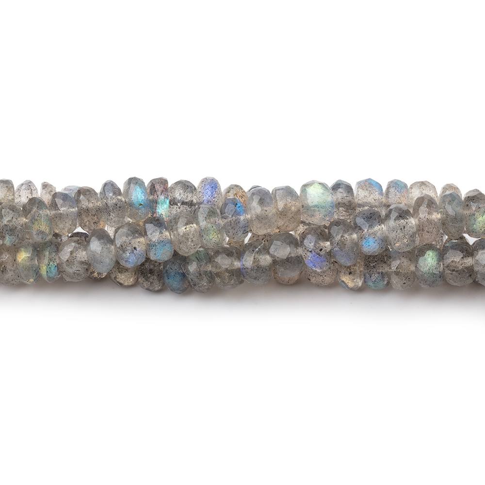 4 - 6.5mm Labradorite Faceted Rondelle Beads 18 inch 135 pieces AA - Beadsofcambay.com