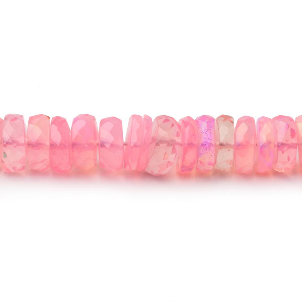 4 - 6.5mm Pink Ethiopian Opal Faceted Heishi 16 inch 230 Beads AA - Beadsofcambay.com