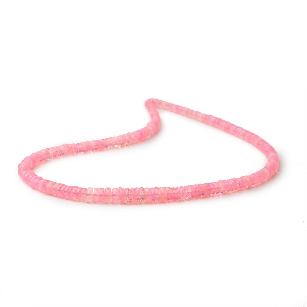 4 - 6.5mm Pink Ethiopian Opal Faceted Heishi 16 inch 230 Beads AA - Beadsofcambay.com