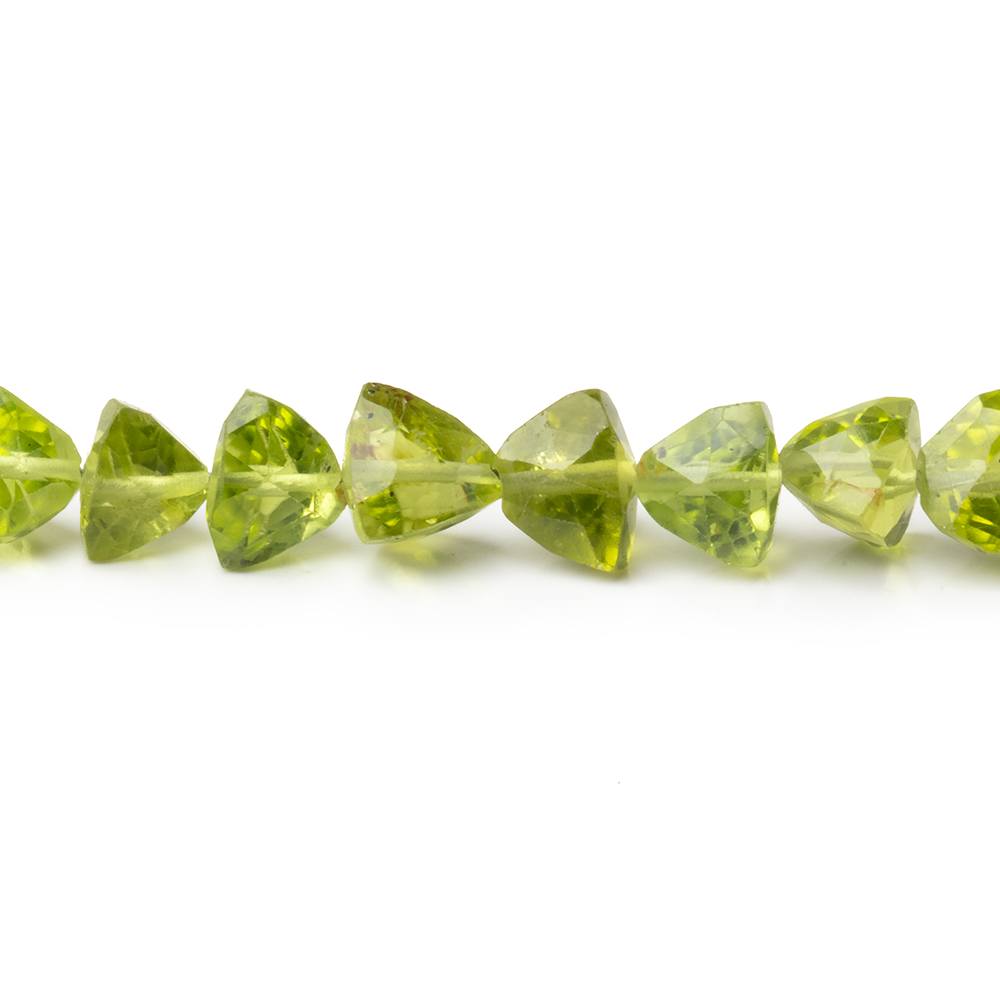 4 - 6mm Peridot Faceted Trillion Beads 16 inch 93 pieces AA - Beadsofcambay.com