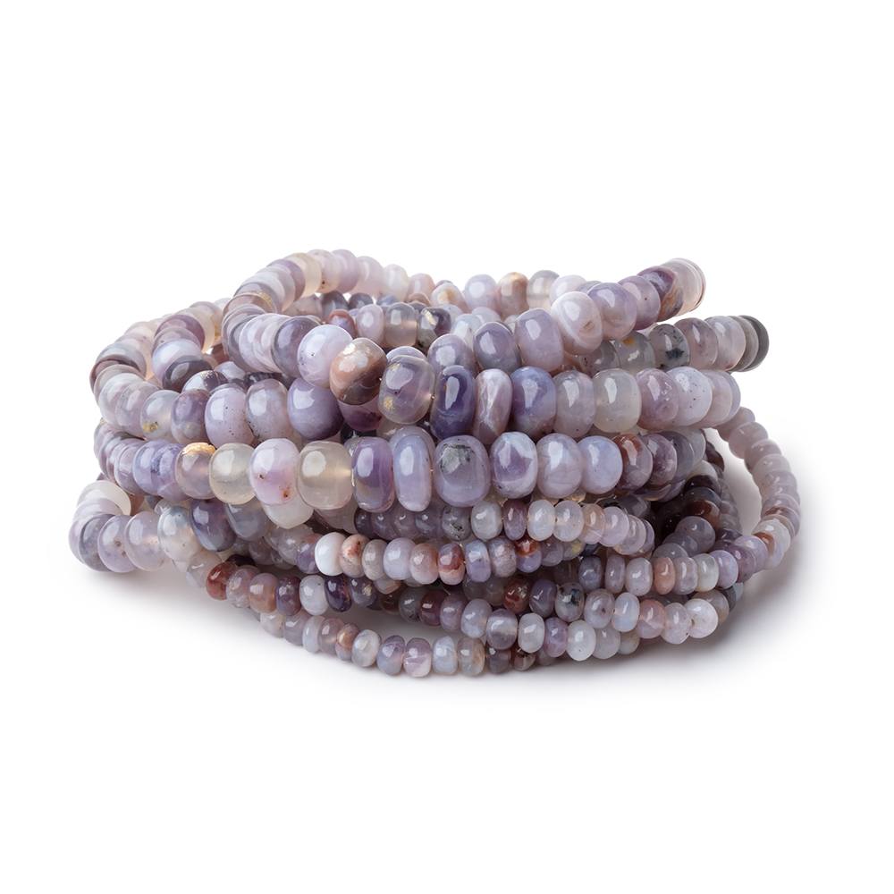 4 - 7.5mm Purple Chalcedony Plain Rondelles 18 inch 144 Beads - Beadsofcambay.com