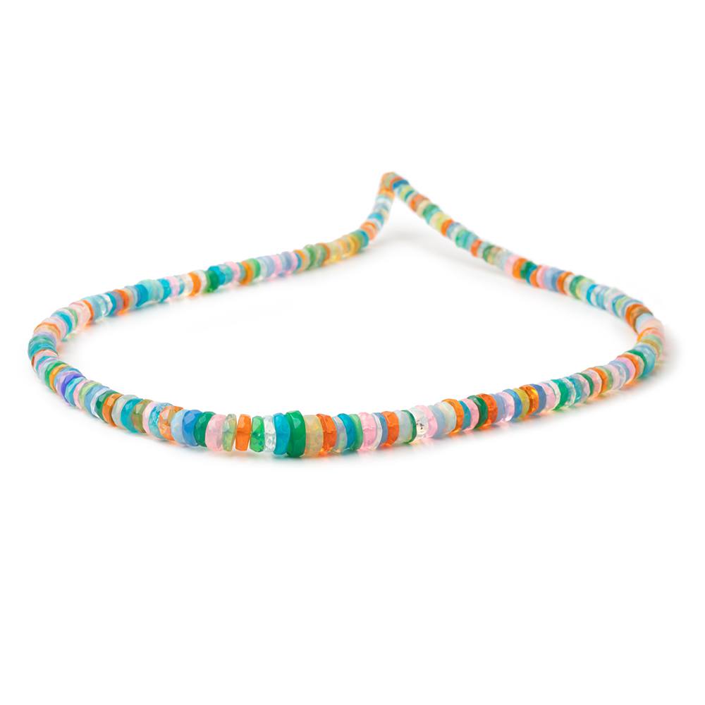 4 - 7mm Multi Color Ethiopian Opal Faceted Heishi 15.5 inch 240 Beads AA - Beadsofcambay.com