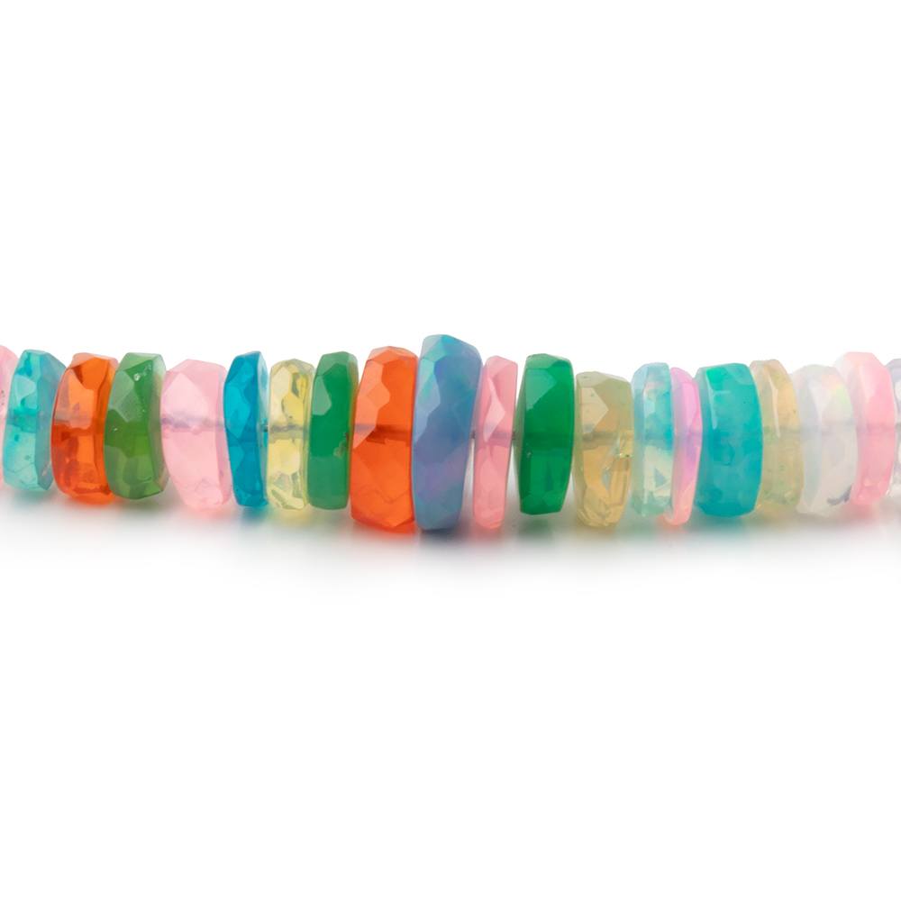 4 - 7mm Multi Color Ethiopian Opal Faceted Heishi 15.5 inch 240 Beads AA - Beadsofcambay.com