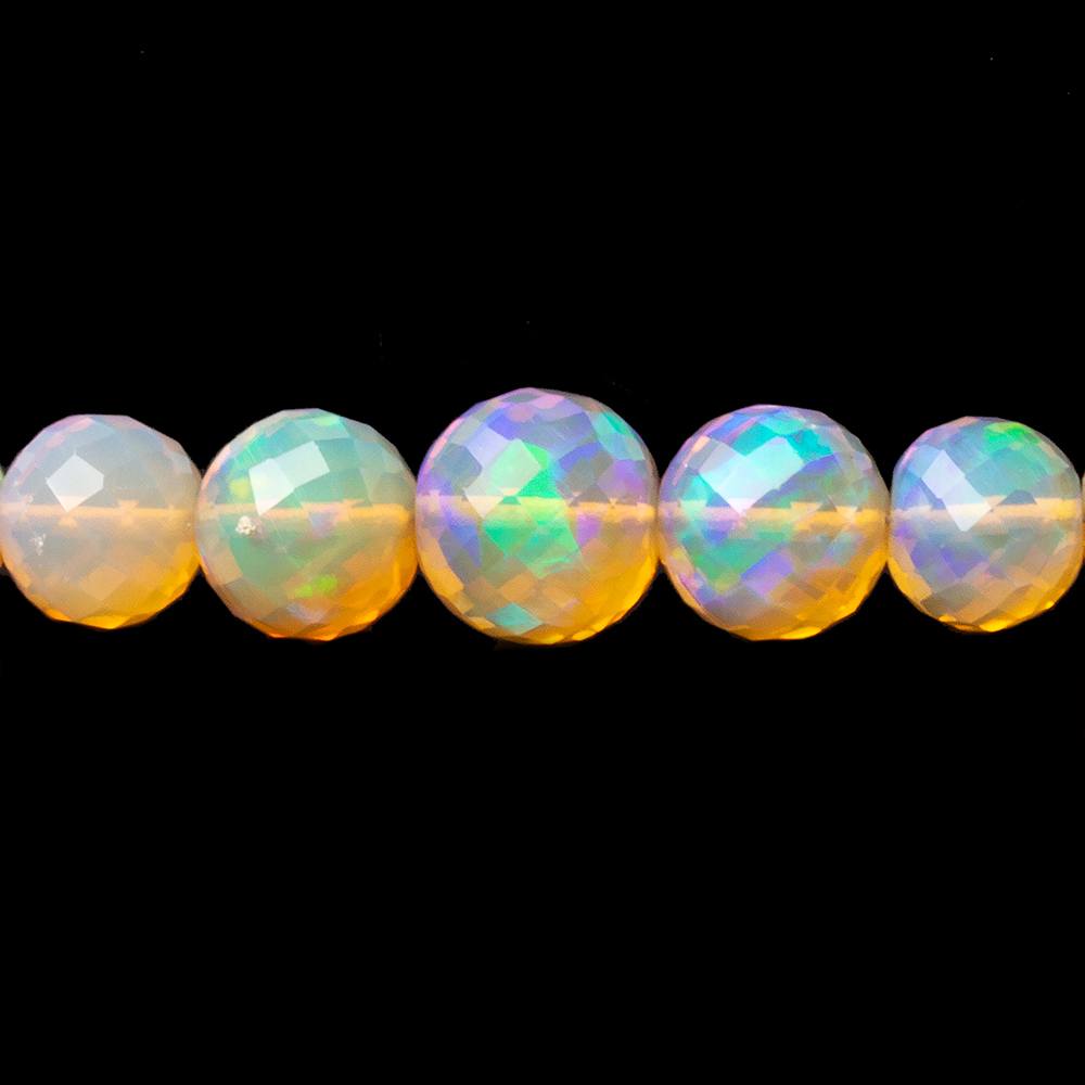 4-8mm Golden Ethiopian Opal Faceted Rounds 18 inch 94 Beads AAA - Beadsofcambay.com