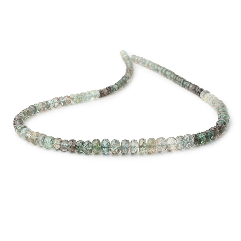 4-8mm Moss Aquamarine Faceted Rondelle Beads 16 inch 115 pieces - Beadsofcambay.com