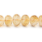 6.5-10mm Citrine Faceted Rondelle Beads 16 inch 81 pieces - BeadsofCambay.com