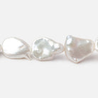11-21mm Off White Keshi Freshwater Pearls 15.5 inch 24 pieces - BeadsofCambay.com