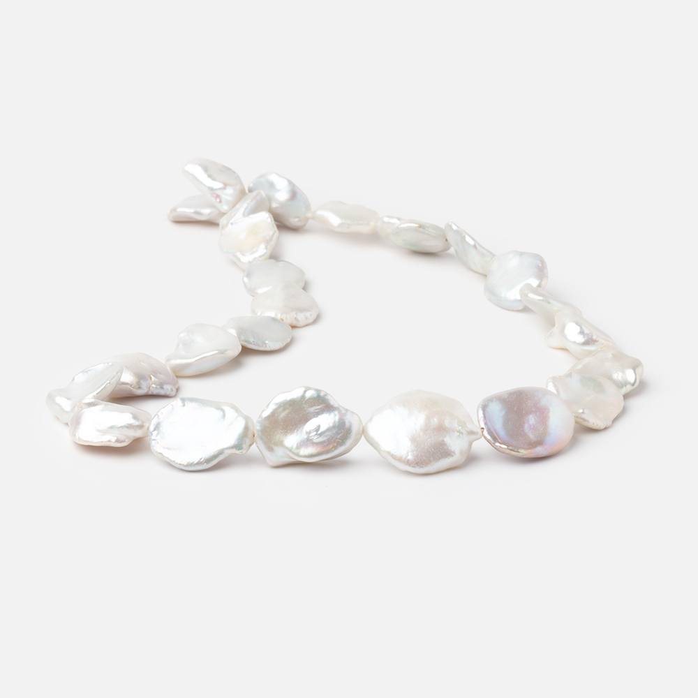 11-21mm Off White Keshi Freshwater Pearls 15.5 inch 24 pieces - BeadsofCambay.com