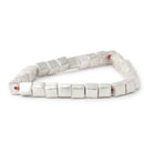 7mm Silver Plated Brushed Cube 8 inch 29 Beads - BeadsofCambay.com