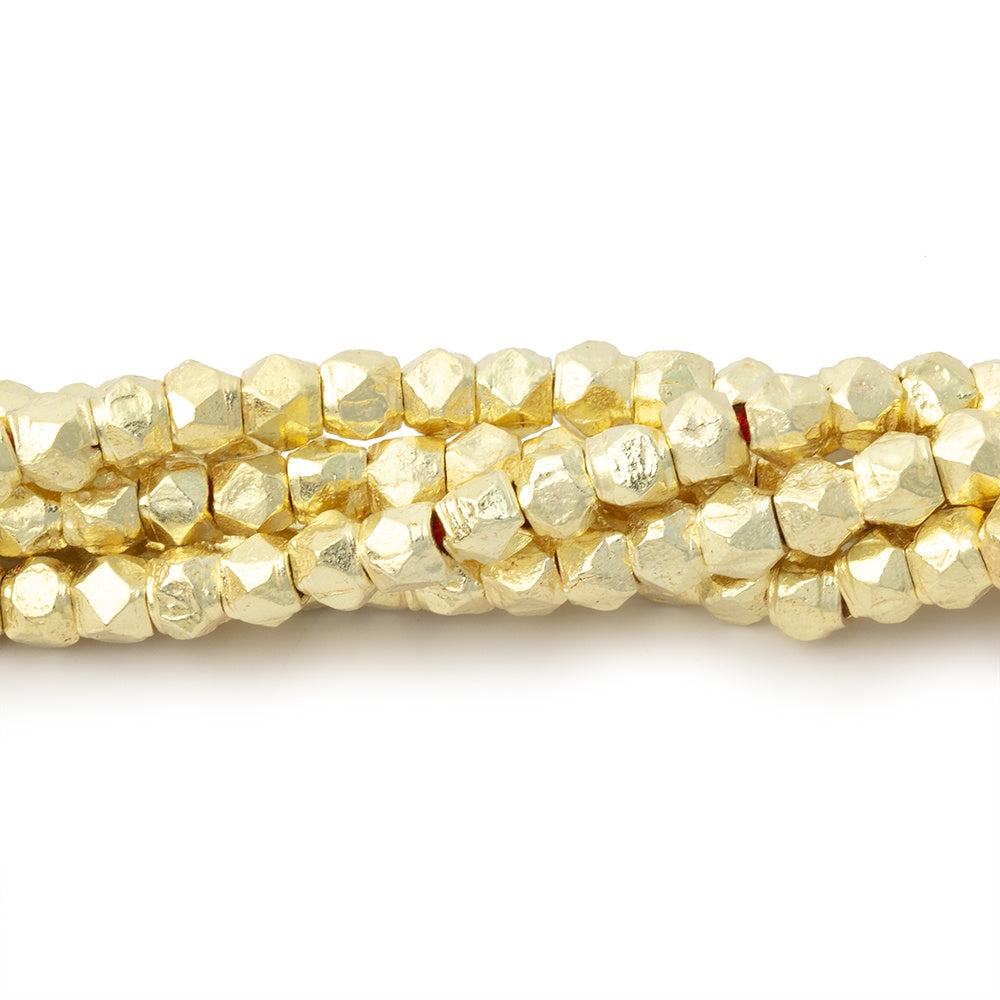 3.5mm Hand Cut Faceted Nugget Beads 8 inch 57 pieces - Beadsofcambay.com