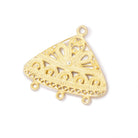 20x29mm Vermeil Triangular Filigree 3 Ring Charm 1 piece - BeadsofCambay.com