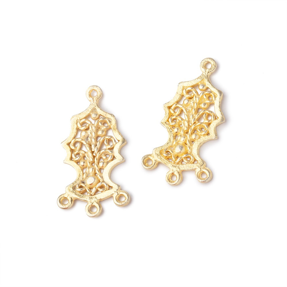 Beadsofcambay Tree Of Life Filigree 3 Ring Charm Set of 2 pieces