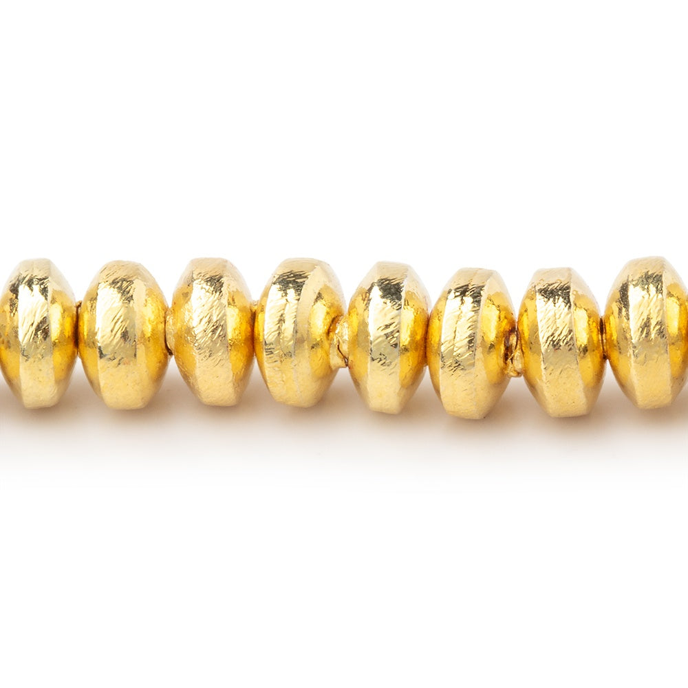 6mm 22kt Gold Plated Copper Disc Beads 8 inch 71 pieces - BeadsofCambay.com