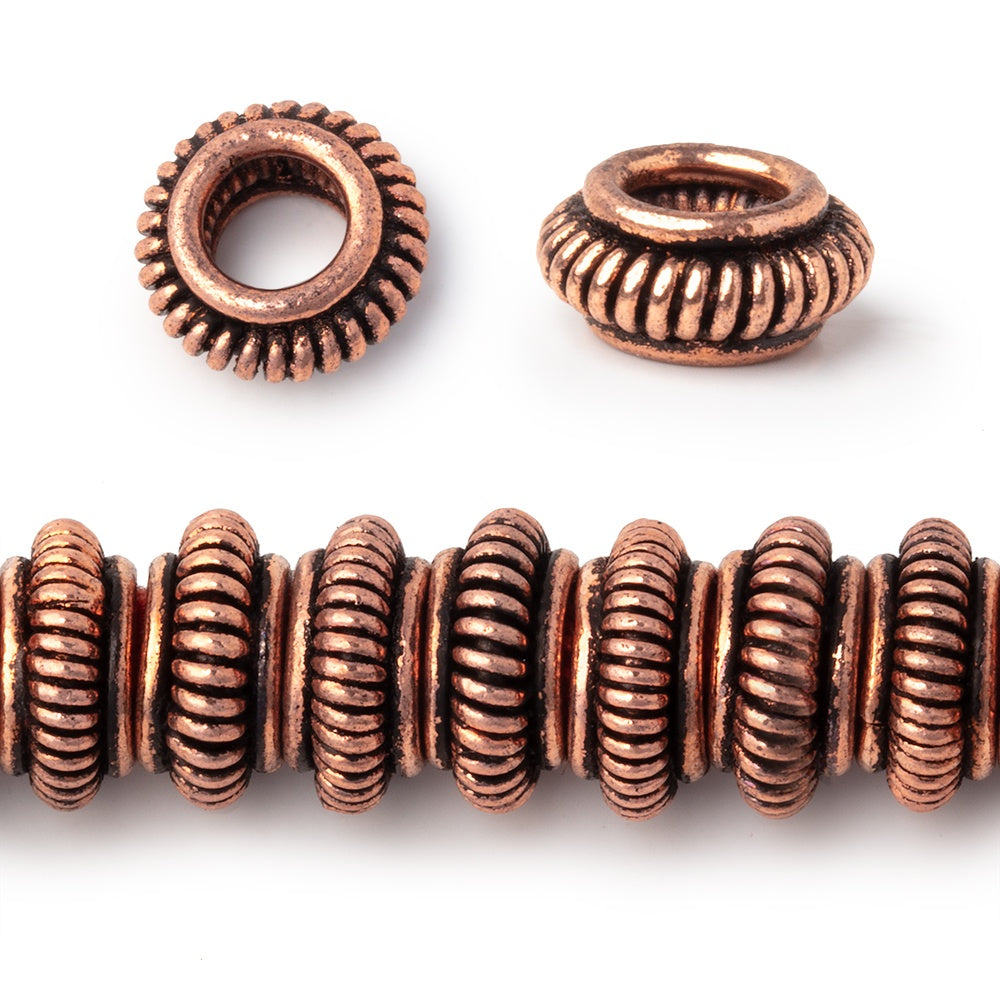 10mm Pinwheel Spacer with 4mm Large Hole 8 inch 43 Beads - BeadsofCambay.com