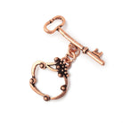 22x22mm Copper Victorian Design with Key Toggle - BeadsofCambay.com