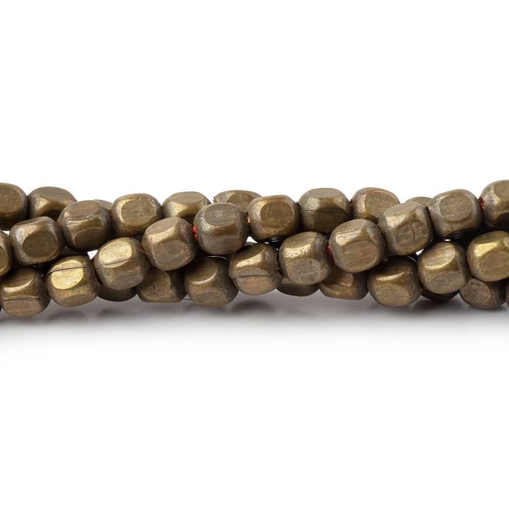 3.5mm Raw Copper Cube Beads 8 inch 48 pieces - BeadsofCambay.com