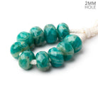 8mm Russian Amazonite 2mm Large Hole Faceted Rondelle Bead Set of 10 - BeadsofCambay.com