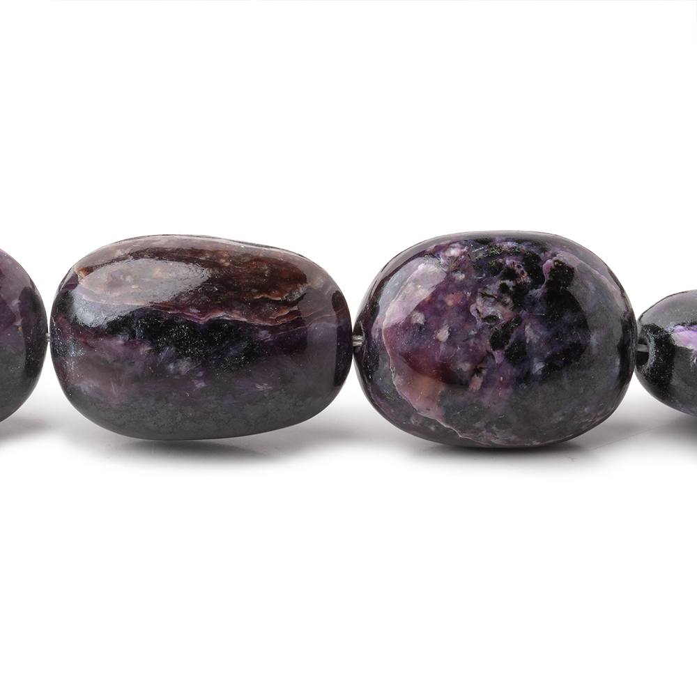 16.5x11.5-22x15mm Charoite Plain Nugget Beads 17.5 inch 23 pieces - Beadsofcambay.com