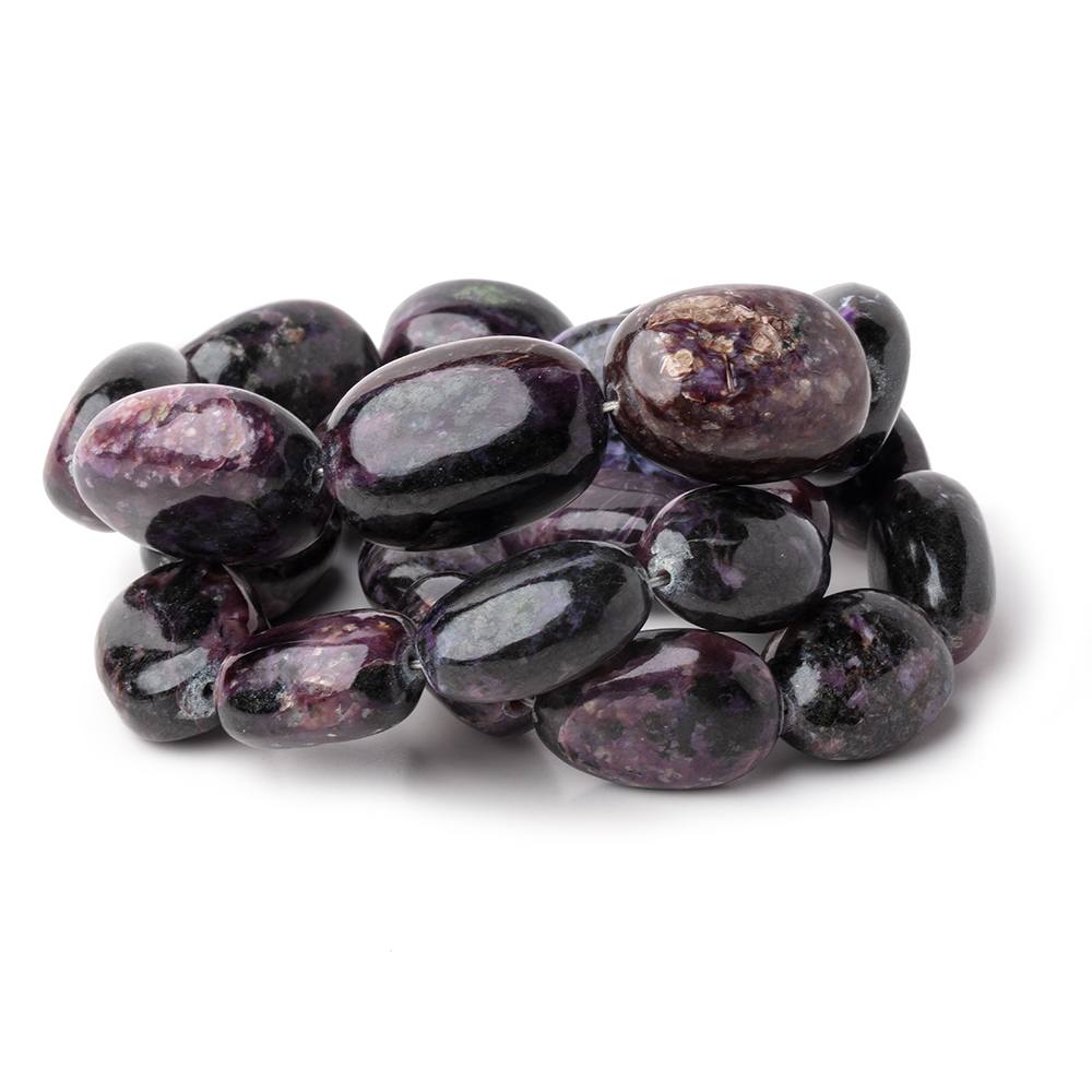 16.5x11.5-22x15mm Charoite Plain Nugget Beads 17.5 inch 23 pieces - Beadsofcambay.com