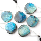 35mm Labradorite Faceted Heart Focal 1 Bead - BeadsofCambay.com