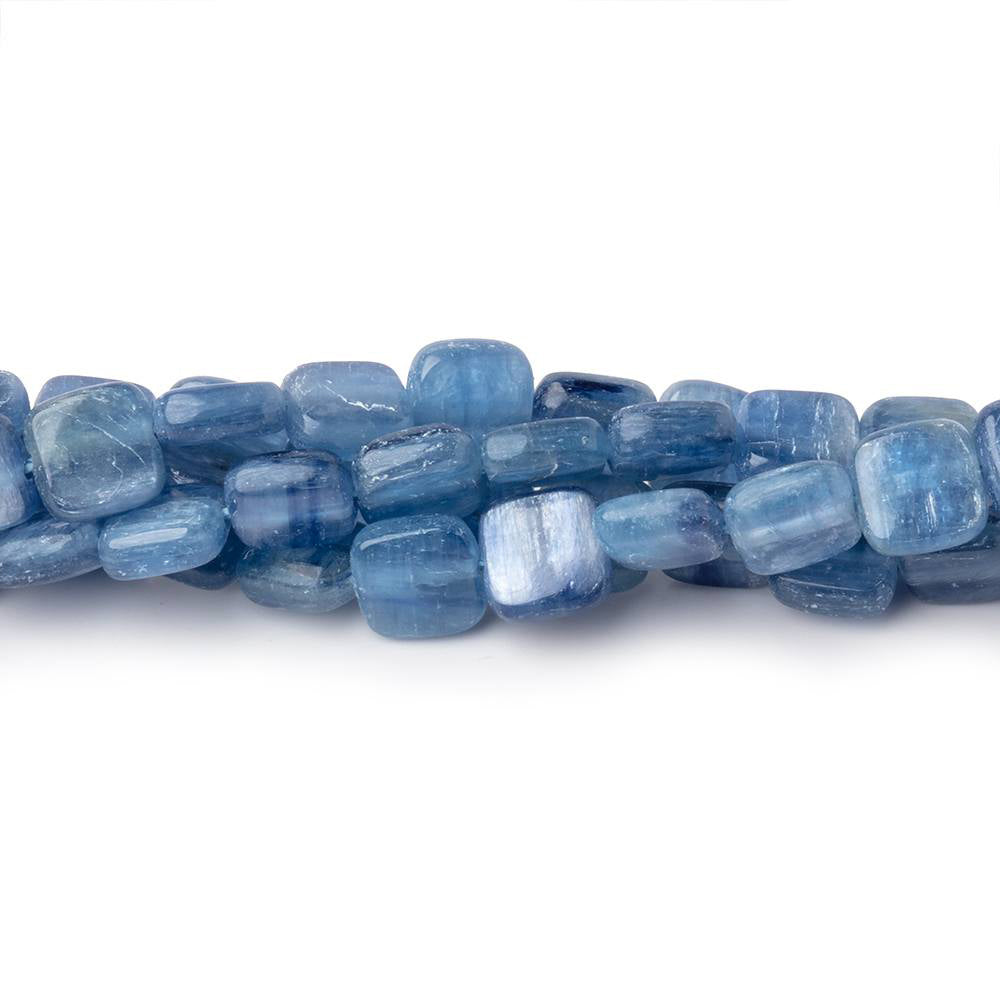 6mm Ceylon Blue Kyanite Plain Pillow Beads 16 inch 67 pieces - BeadsofCambay.com