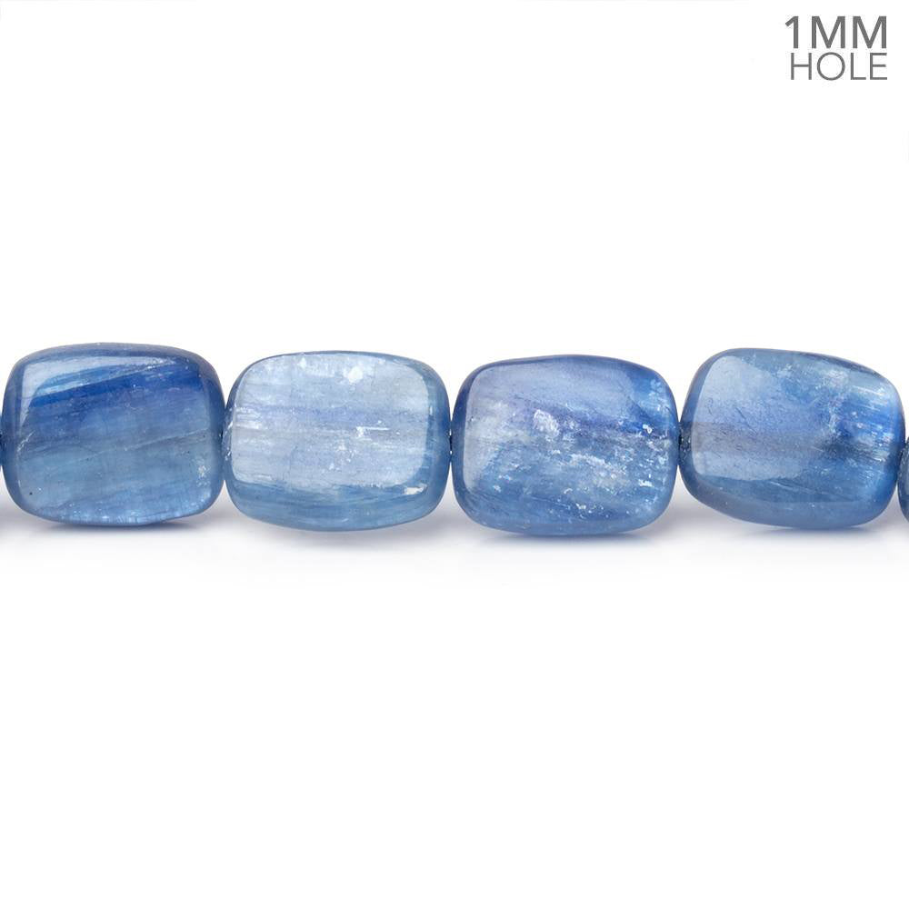11x9mm Ceylon Blue Kyanite Plain Rectangles 16 inch 37 Beads 1mm Hole - BeadsofCambay.com