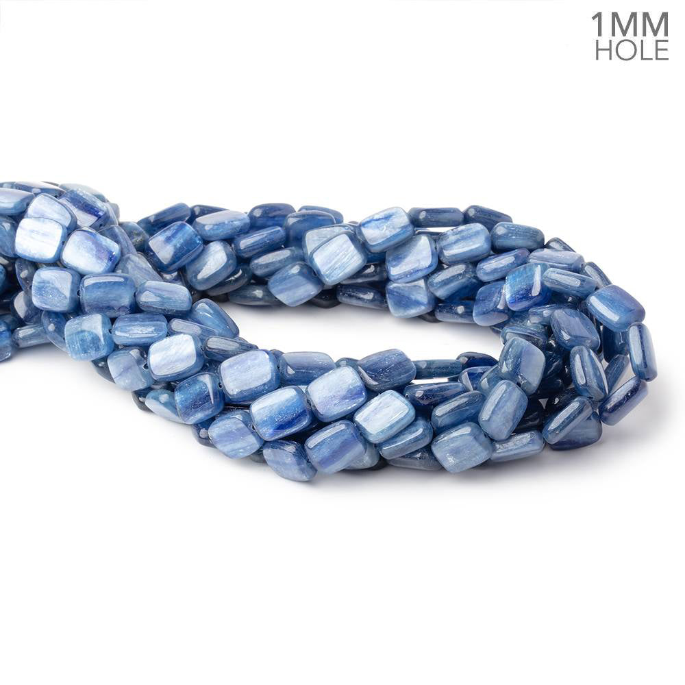 11x9mm Ceylon Blue Kyanite Plain Rectangles 16 inch 37 Beads 1mm Hole - BeadsofCambay.com