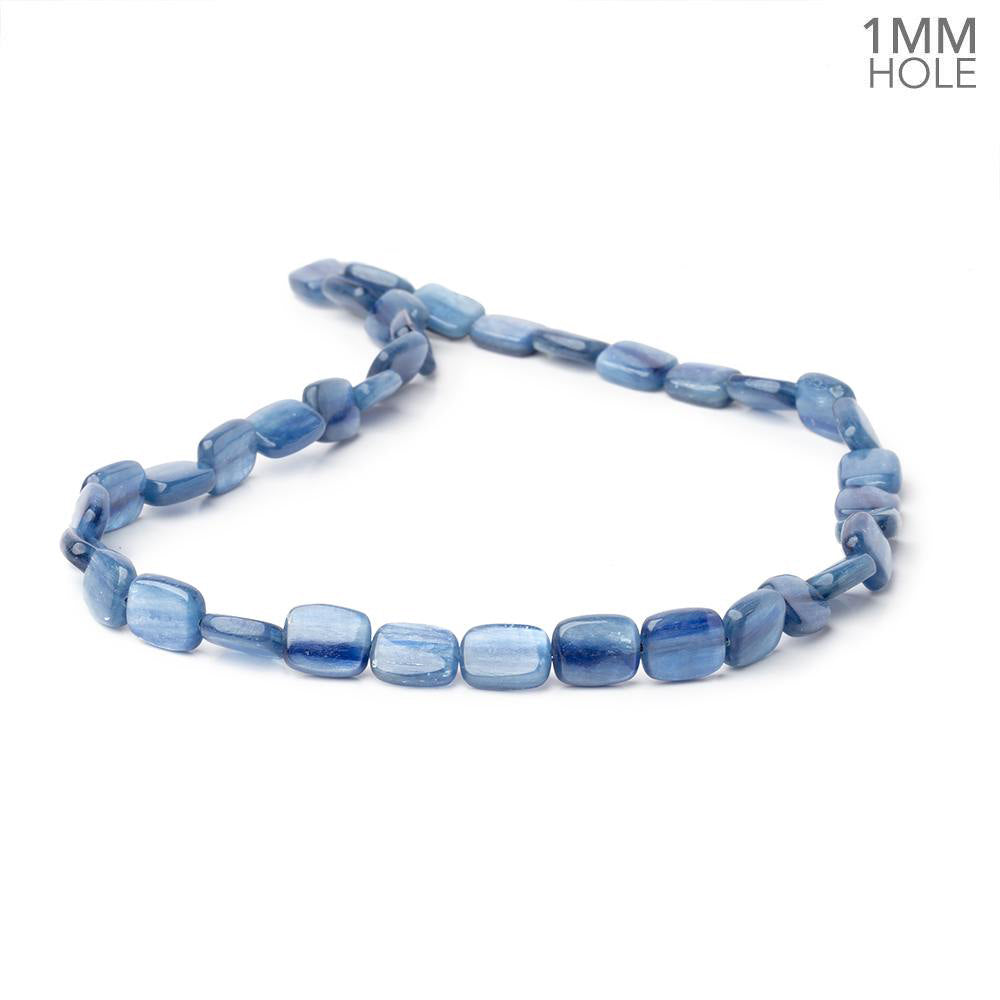 11x9mm Ceylon Blue Kyanite Plain Rectangles 16 inch 37 Beads 1mm Hole - BeadsofCambay.com