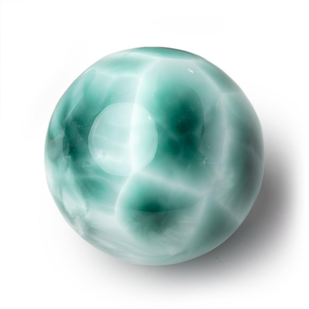 40mm Russian Green Angelite Undrilled Plain Sphere 1 piece - Beadsofcambay.com