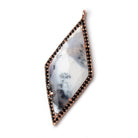 40x18mm Rose Gold & Black CZ Bezel Dendritic Opal Kite Pendant 1 Focal - Beadsofcambay.com