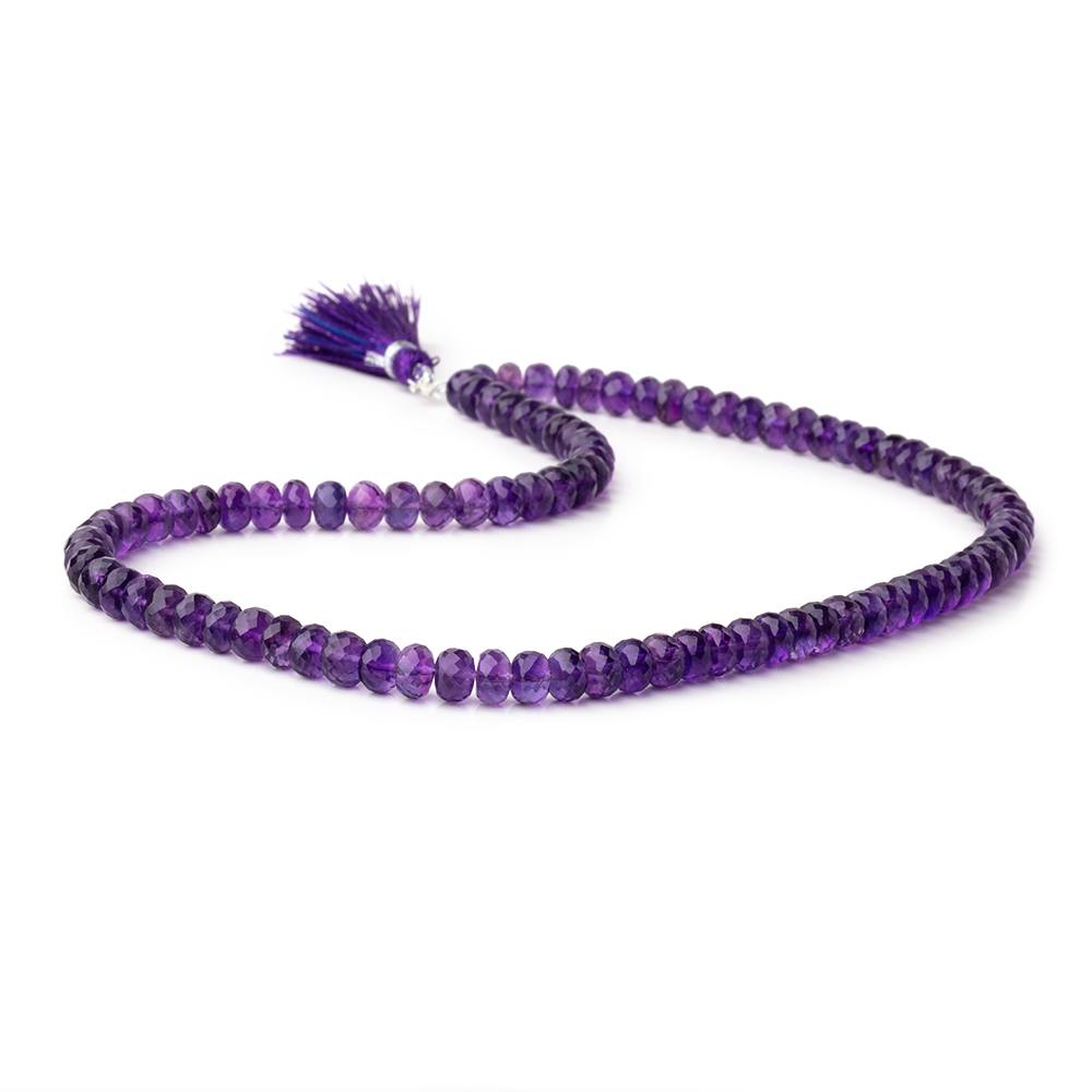6.5mm African Amethyst Faceted Rondelle Beads 16 inch 95 pieces - BeadsofCambay.com