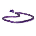 6.5mm African Amethyst Faceted Rondelle Beads 16 inch 95 pieces - BeadsofCambay.com