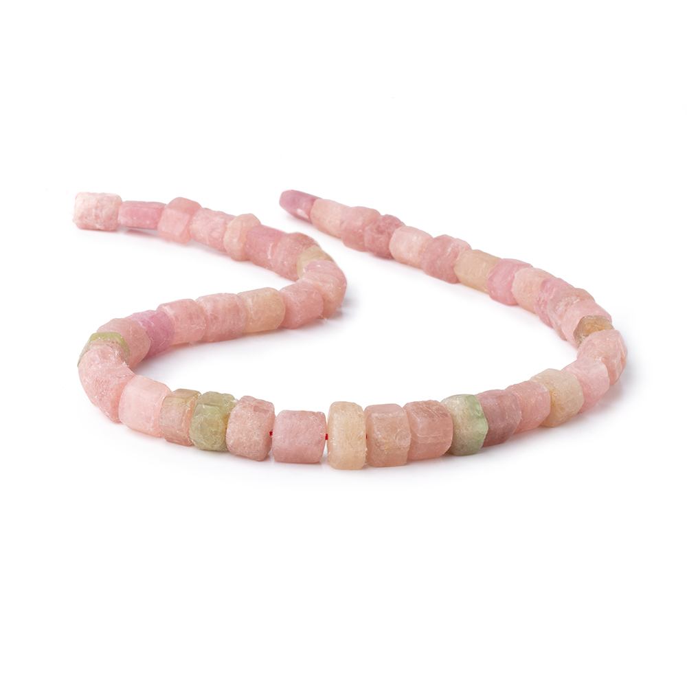 7x9-8x11mm Matte Tourmaline Natural Crystals 16 inch 47 Beads - BeadsofCambay.com