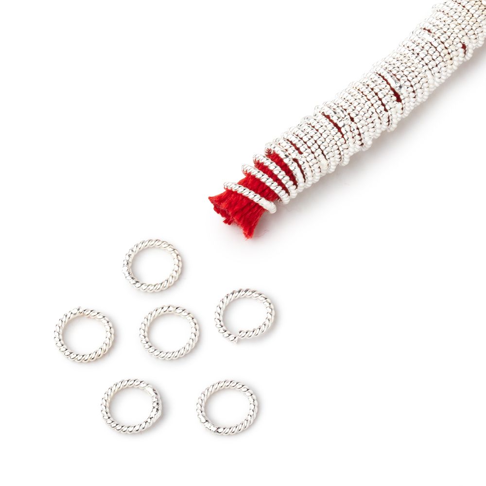 8mm Twisted Jump Rings on an 8 inch Strand - BeadsfCambay.com