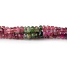 4.5mm Multi Color Tourmaline Faceted Rondelles 15 inches 150 Beads - BeadsofCambay.com