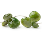 9-18mm Idocrase Faceted Heart Briolette 7.5 inch 20 Beads - BeadsofCambay.com