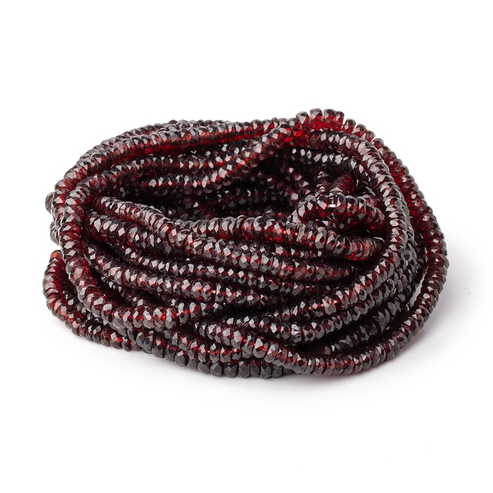 4.5-5.5mm Mozambique Garnet Faceted Heshi Beads 16 inch 175 pieces - BeadsofCambay.com