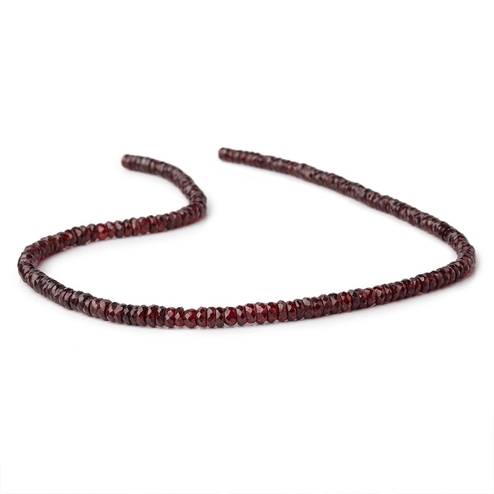 4.5-5.5mm Mozambique Garnet Faceted Heshi Beads 16 inch 175 pieces - BeadsofCambay.com
