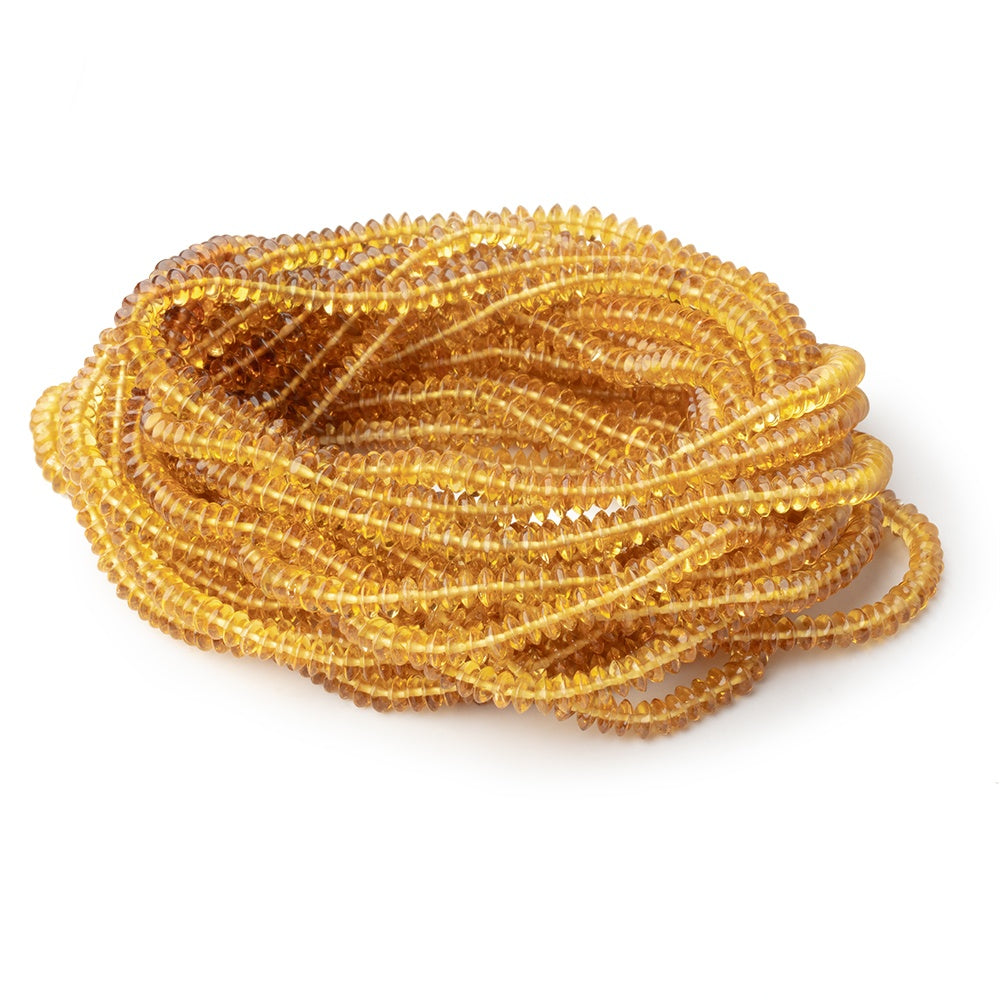 4mm Golden Tourmaline Plain Disc Rondelle 15.5 inch 205 Beads - BeadsofCambay.com