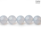 9mm Turkish Blue Chalcedony Plain Round Beads 15.5 inch 42 pieces - BeadsofCambay.com