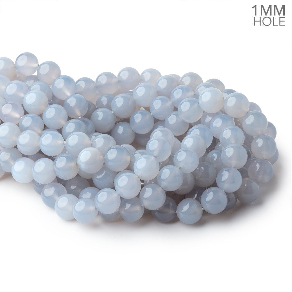 12mm Turkish Blue Chalcedony Plain Round 15.5 inch 32 Beads - BeadsofCambay.com