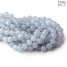 12mm Turkish Blue Chalcedony Plain Round 15.5 inch 32 Beads - BeadsofCambay.com