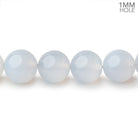 12mm Turkish Blue Chalcedony Plain Round Beads 15.5 inch 32 pieces - BeadsofCambay.com