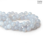 12mm Turkish Blue Chalcedony Plain Round Beads 15.5 inch 32 pieces - BeadsofCambay.com