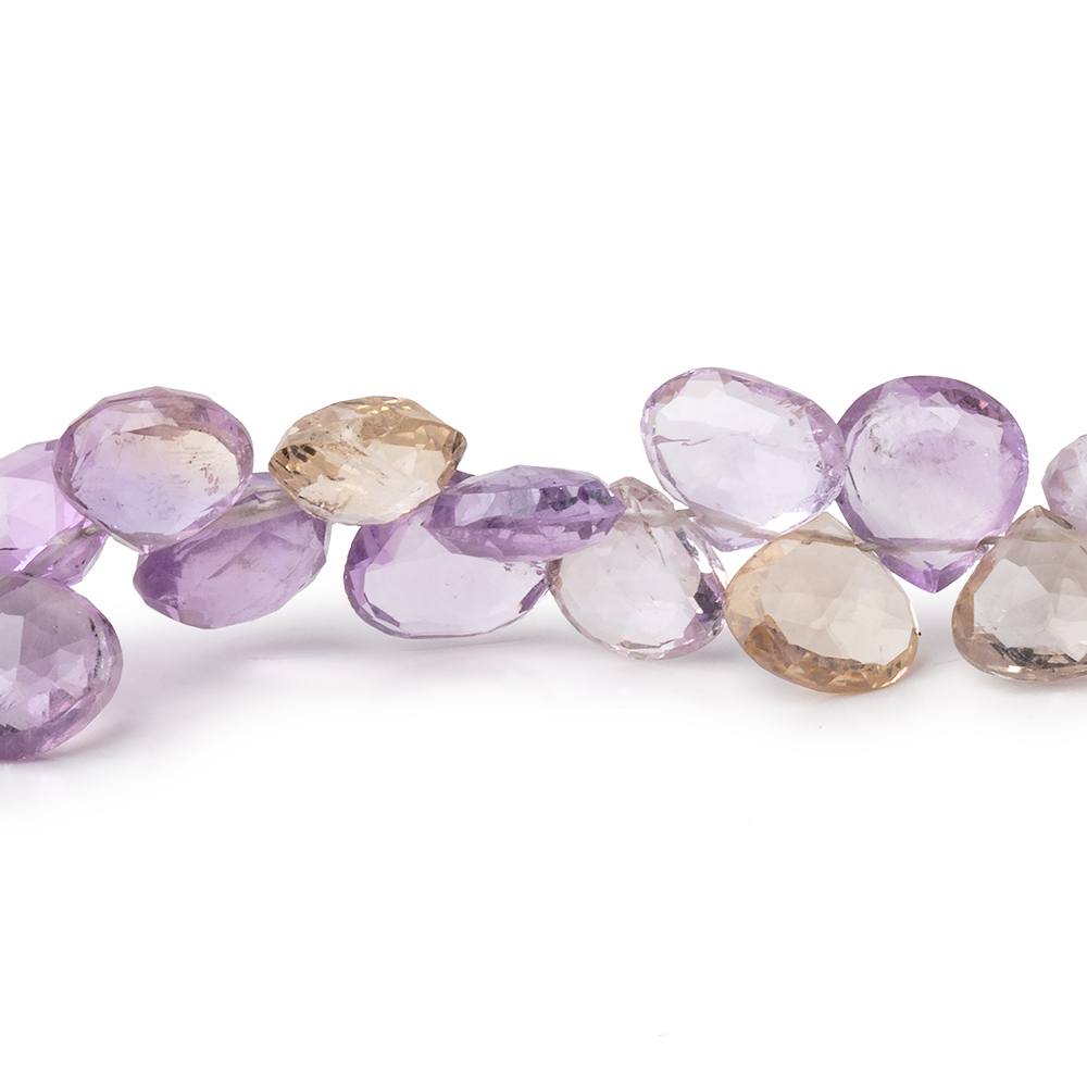 5.5-6.5mm Ametrine Faceted Heart Beads 8 inch 55 pieces - BeadsofCambay.com