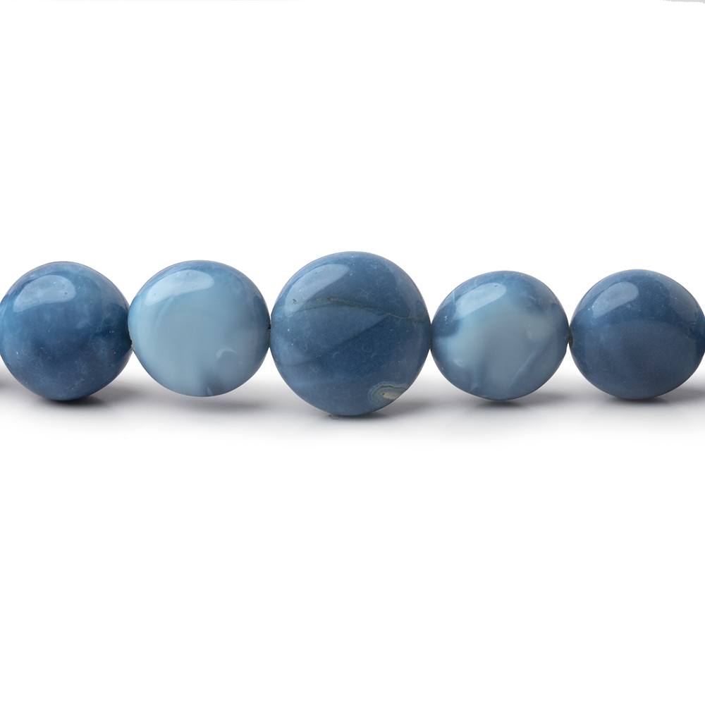 5-10mm Owyhee Denim Opal Plain Coin Beads 16 inch 51 pieces - BeadsofCambay.com