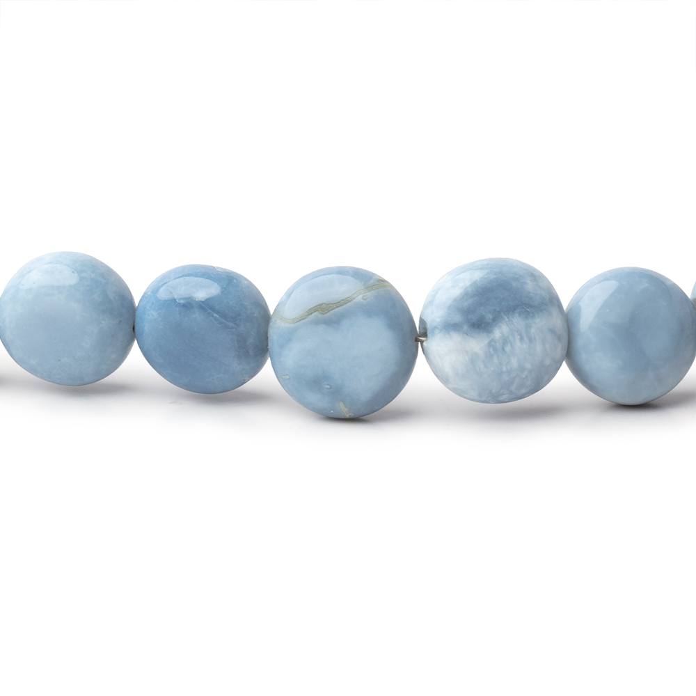 4-10mm Light Owyhee Denim Opal Plain Coin Beads 16 inch 52 pieces - BeadsofCambay.com