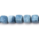 8-8.5mm Owyhee Denim Blue Opal Faceted Cube 7.75 inch 22 Beads - BeadsofCambay.com
