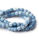 8-8.5mm Owyhee Denim Blue Opal Faceted Cube 7.75 inch 22 Beads - BeadsofCambay.com